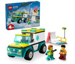 LEGO CITY - L'AMBULANCE D'URGENCE ET LE SURFEUR DES NEIGES #60403 (0124)
